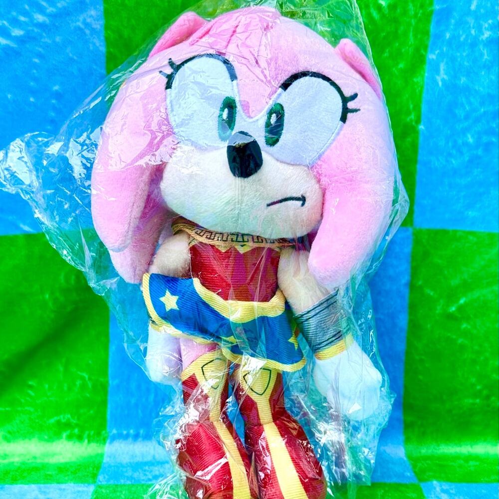 DC x SONIC Wonder Woman Amy Rose Plush SEALED